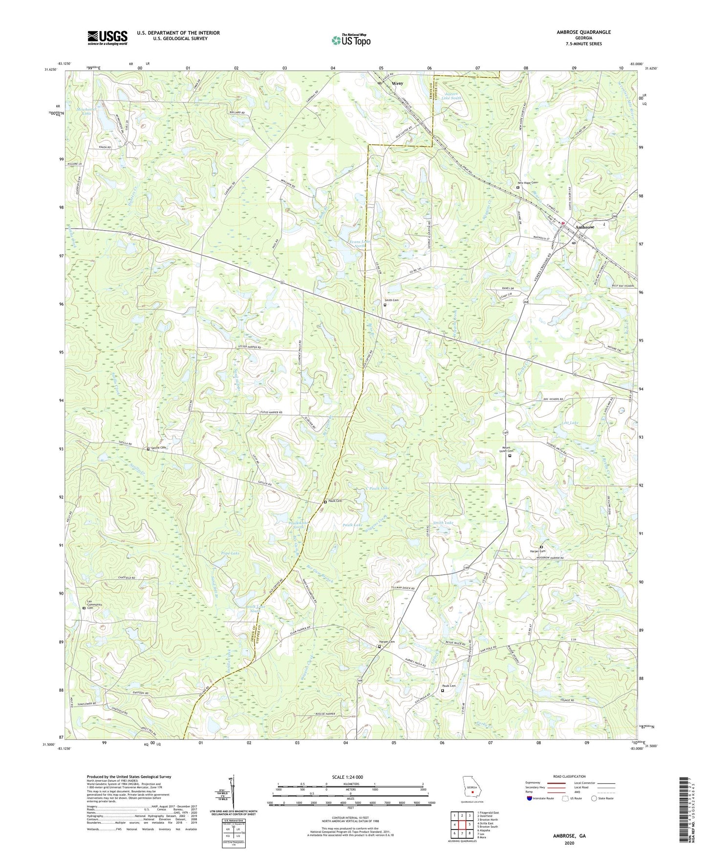 Ambrose Georgia US Topo Map Image