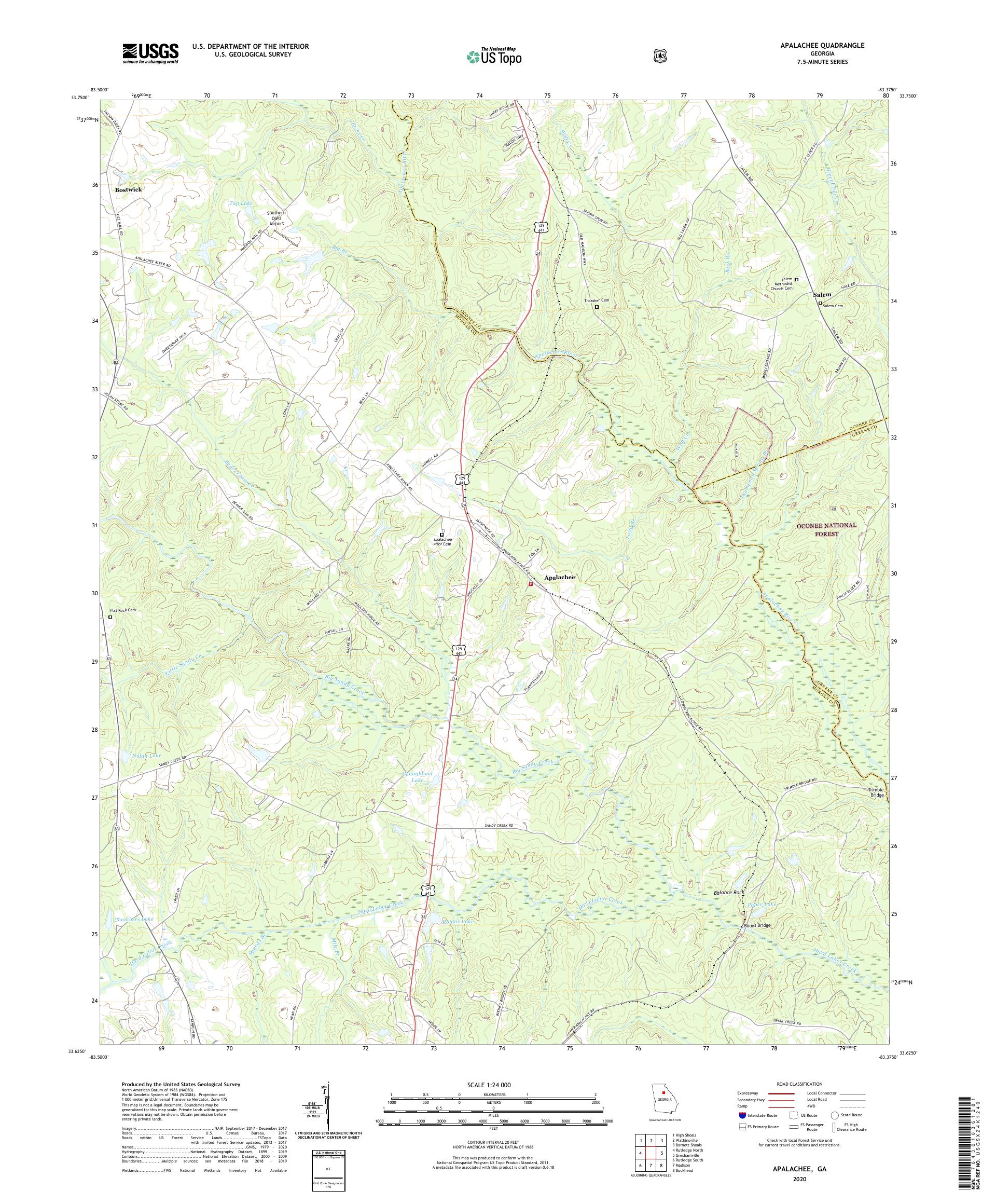 Apalachee Georgia US Topo Map – MyTopo Map Store