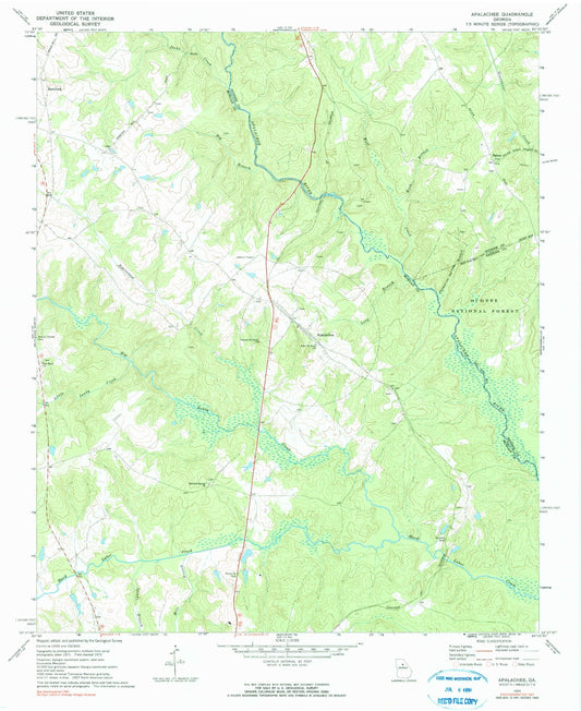 Classic USGS Apalachee Georgia 7.5'x7.5' Topo Map Image