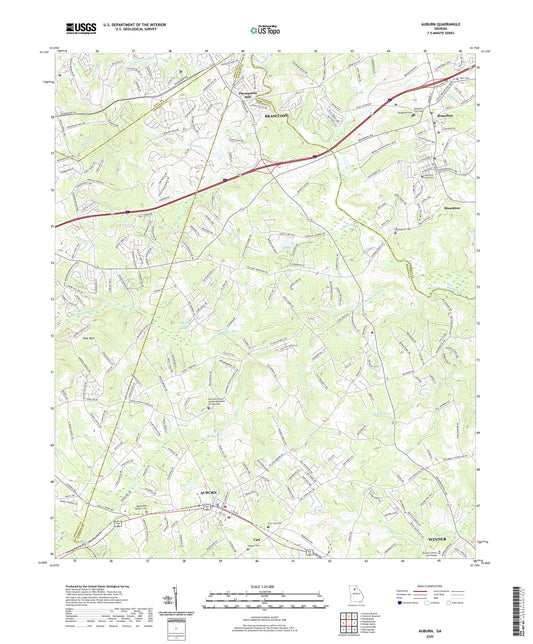 Auburn Georgia US Topo Map Image