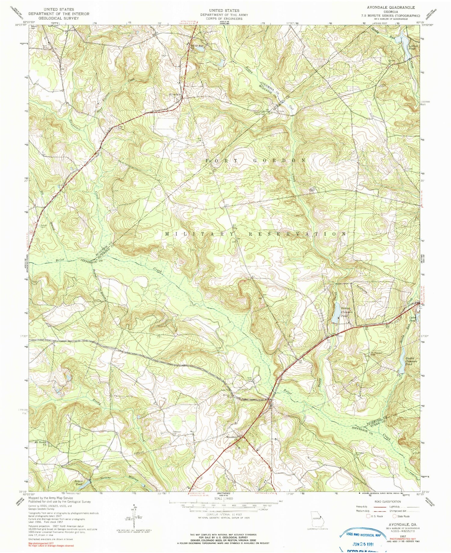 Classic USGS Avondale Georgia 7.5'x7.5' Topo Map Image