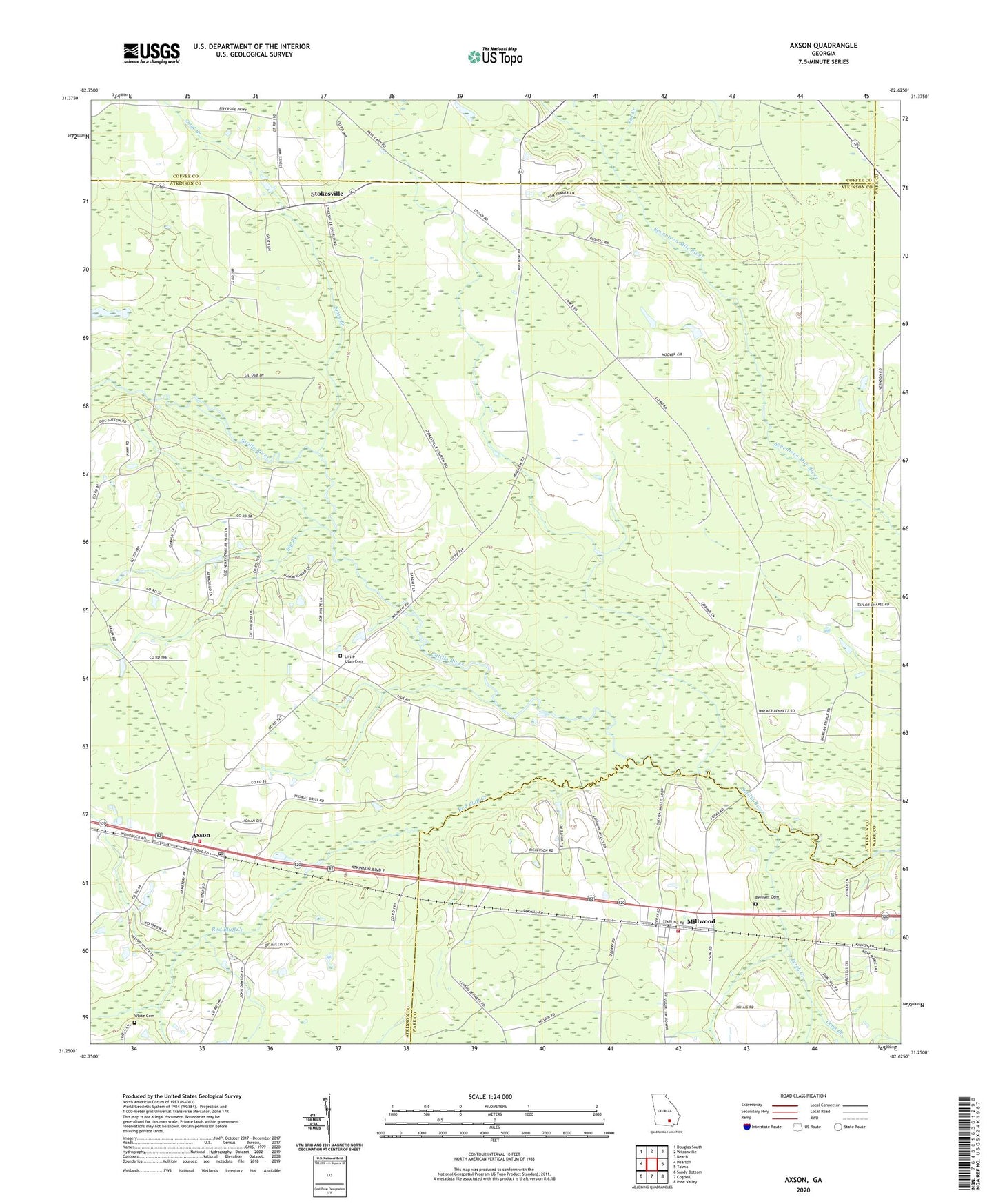 Axson Georgia US Topo Map Image