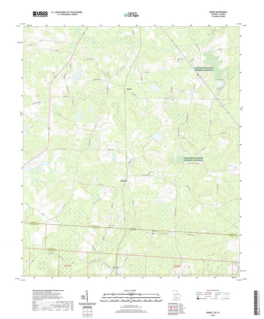 Baden Georgia US Topo Map Image