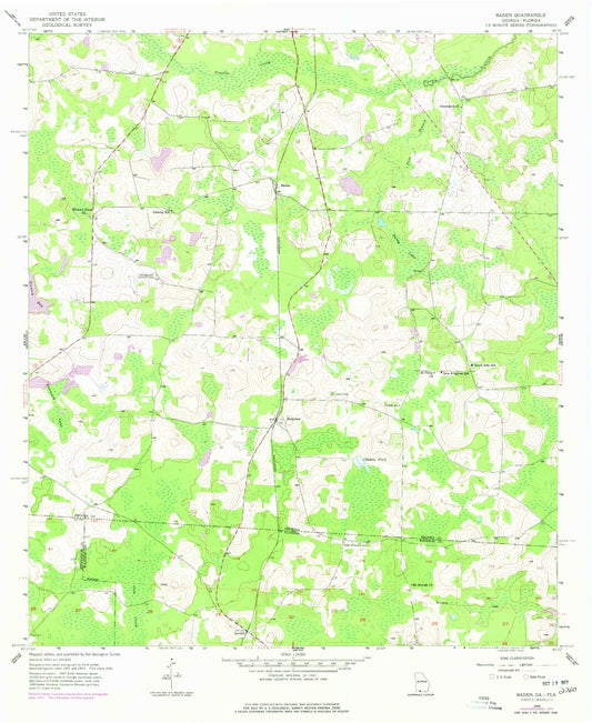 Classic USGS Baden Georgia 7.5'x7.5' Topo Map Image