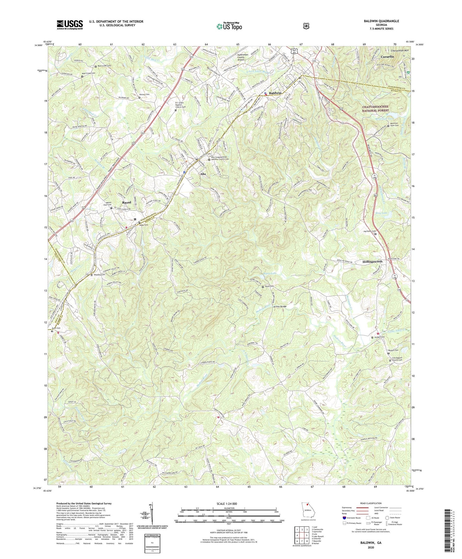 Baldwin Georgia US Topo Map Image