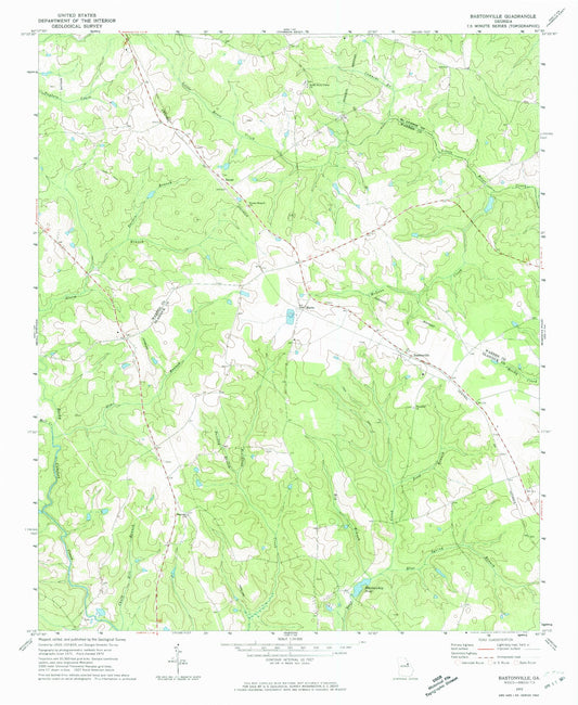 Classic USGS Bastonville Georgia 7.5'x7.5' Topo Map Image
