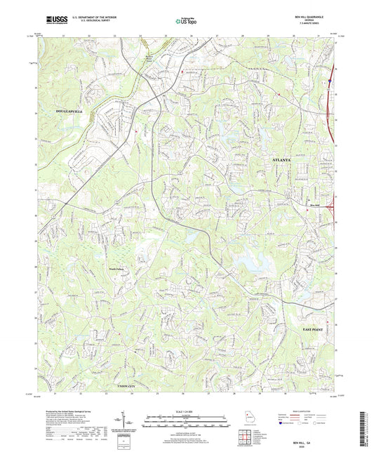 Ben Hill Georgia US Topo Map Image