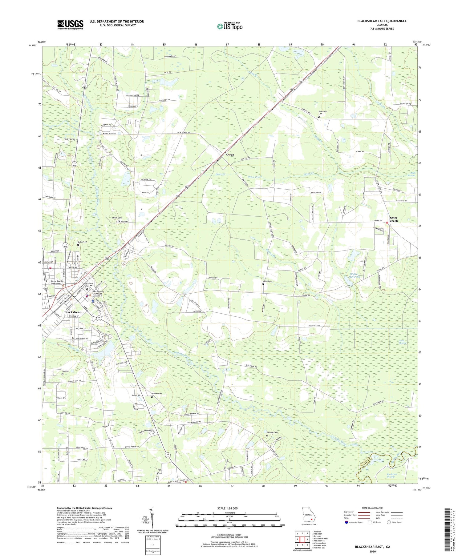 Blackshear East Georgia US Topo Map Image