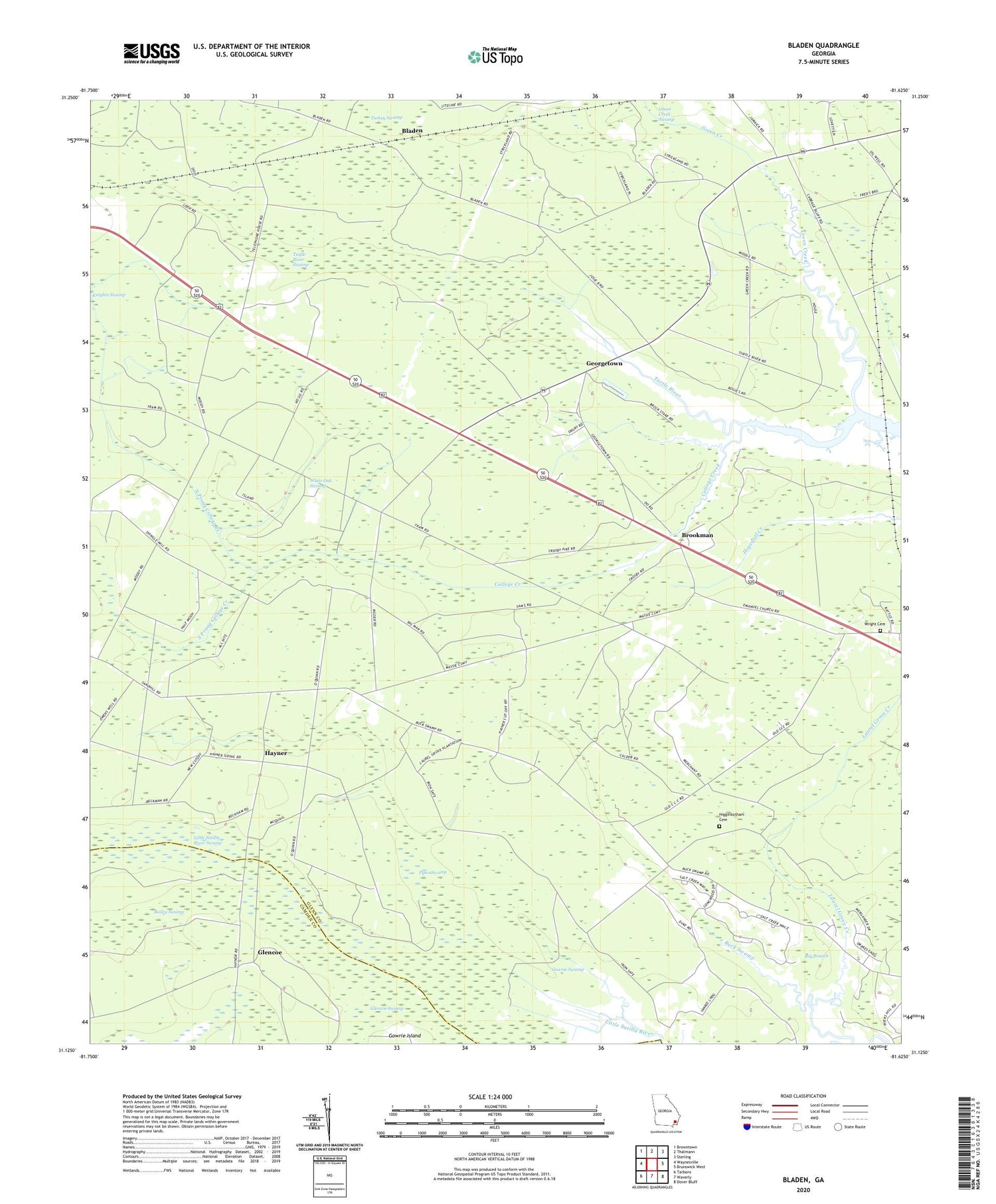 Bladen Georgia US Topo Map Image