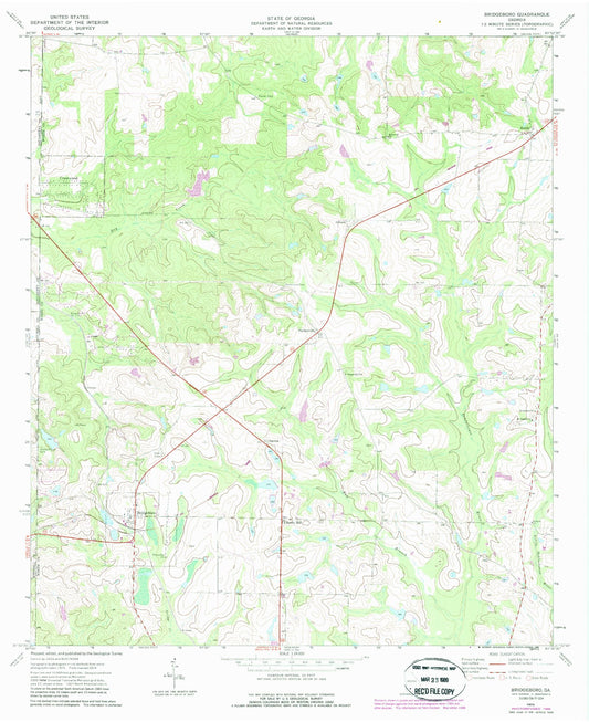 Classic USGS Bridgeboro Georgia 7.5'x7.5' Topo Map Image