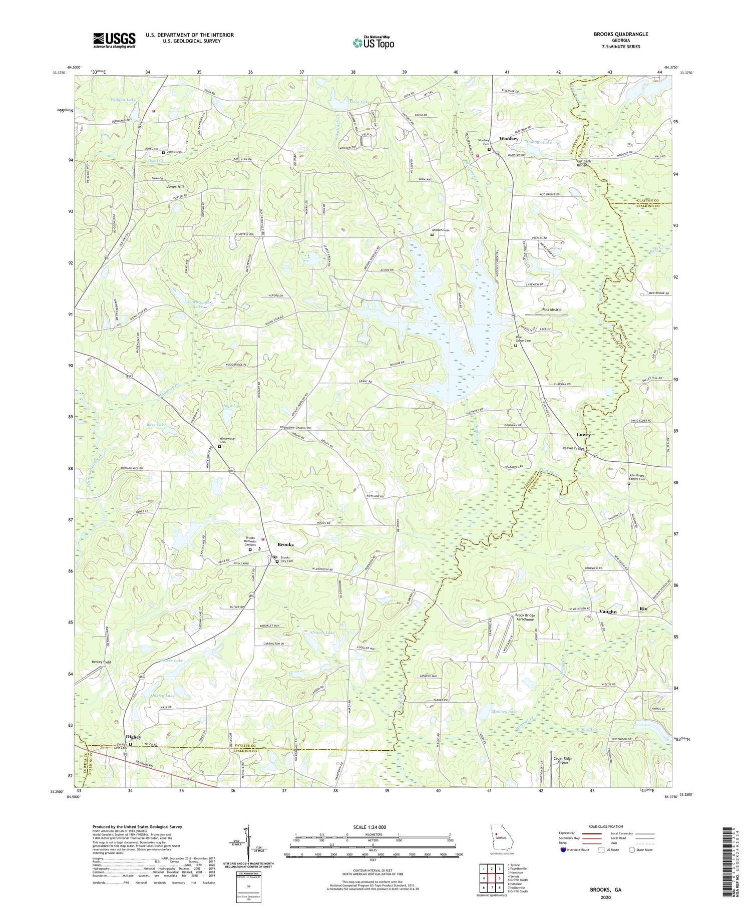 Brooks Georgia US Topo Map Image