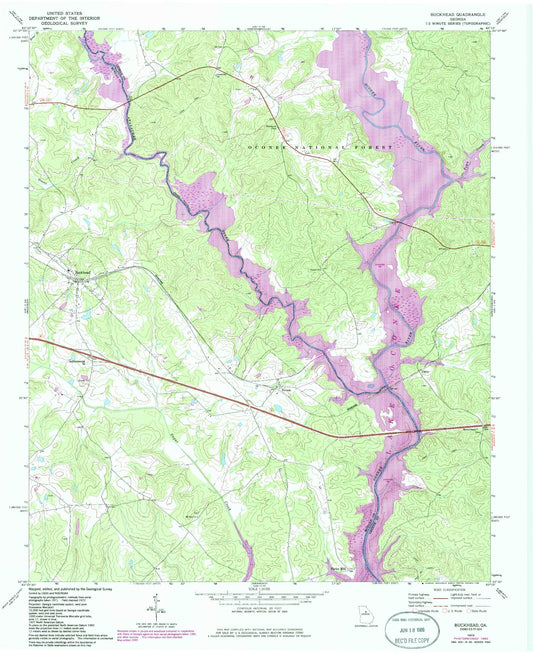 Classic USGS Buckhead Georgia 7.5'x7.5' Topo Map Image