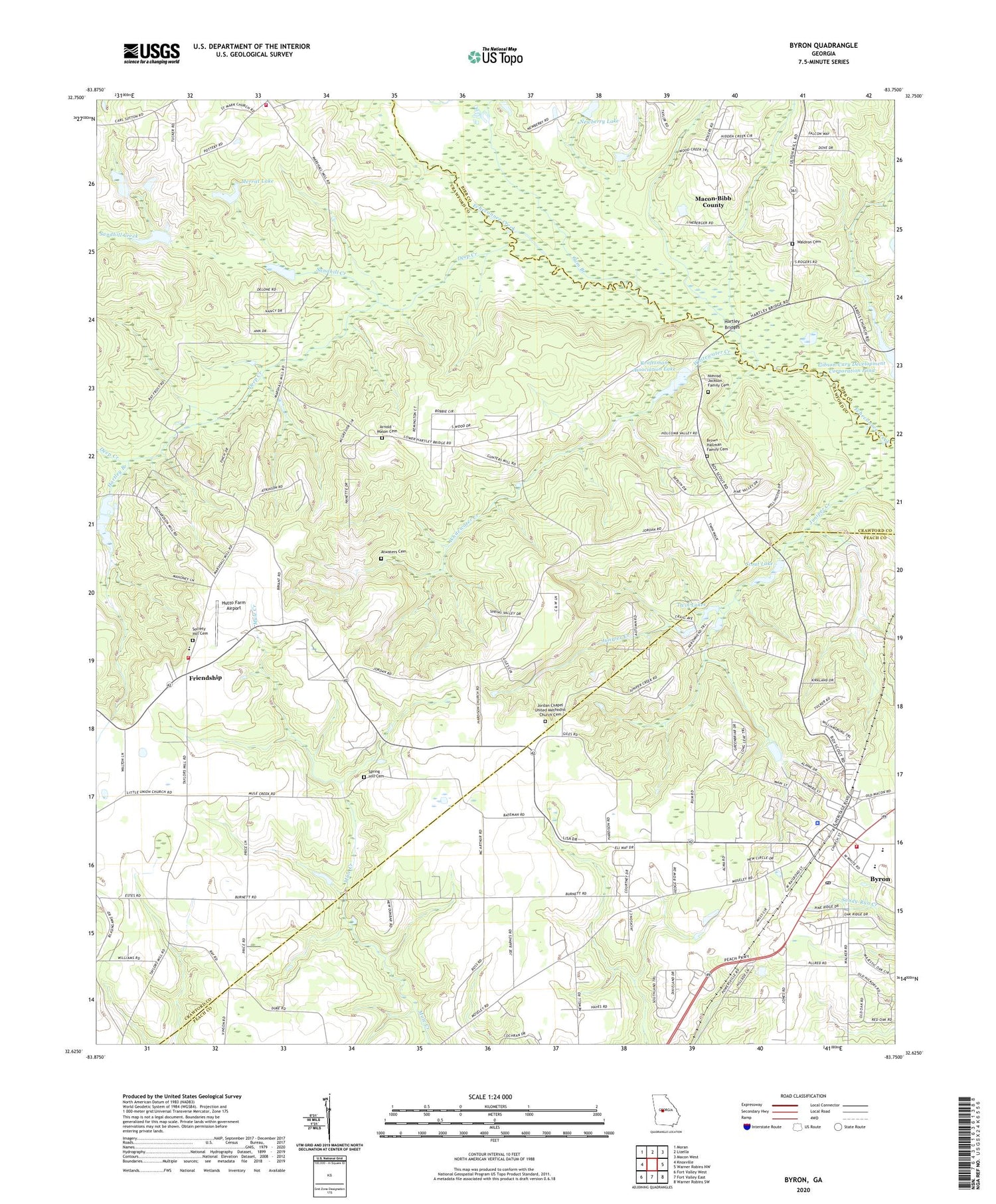 Byron Georgia US Topo Map Image