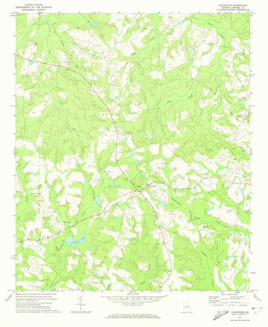 Classic USGS Canoochee Georgia 7.5'x7.5' Topo Map Image