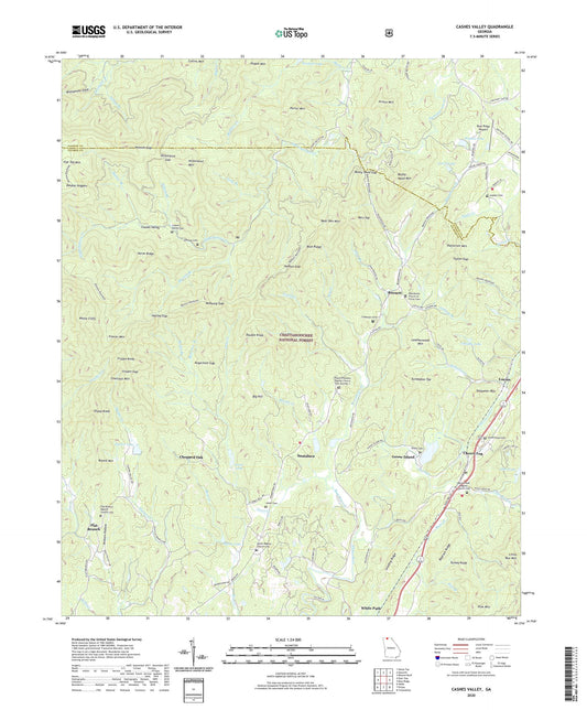 Cashes Valley Georgia US Topo Map Image