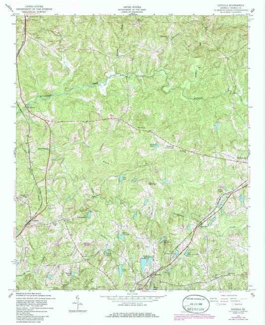 Classic USGS Cataula Georgia 7.5'x7.5' Topo Map Image