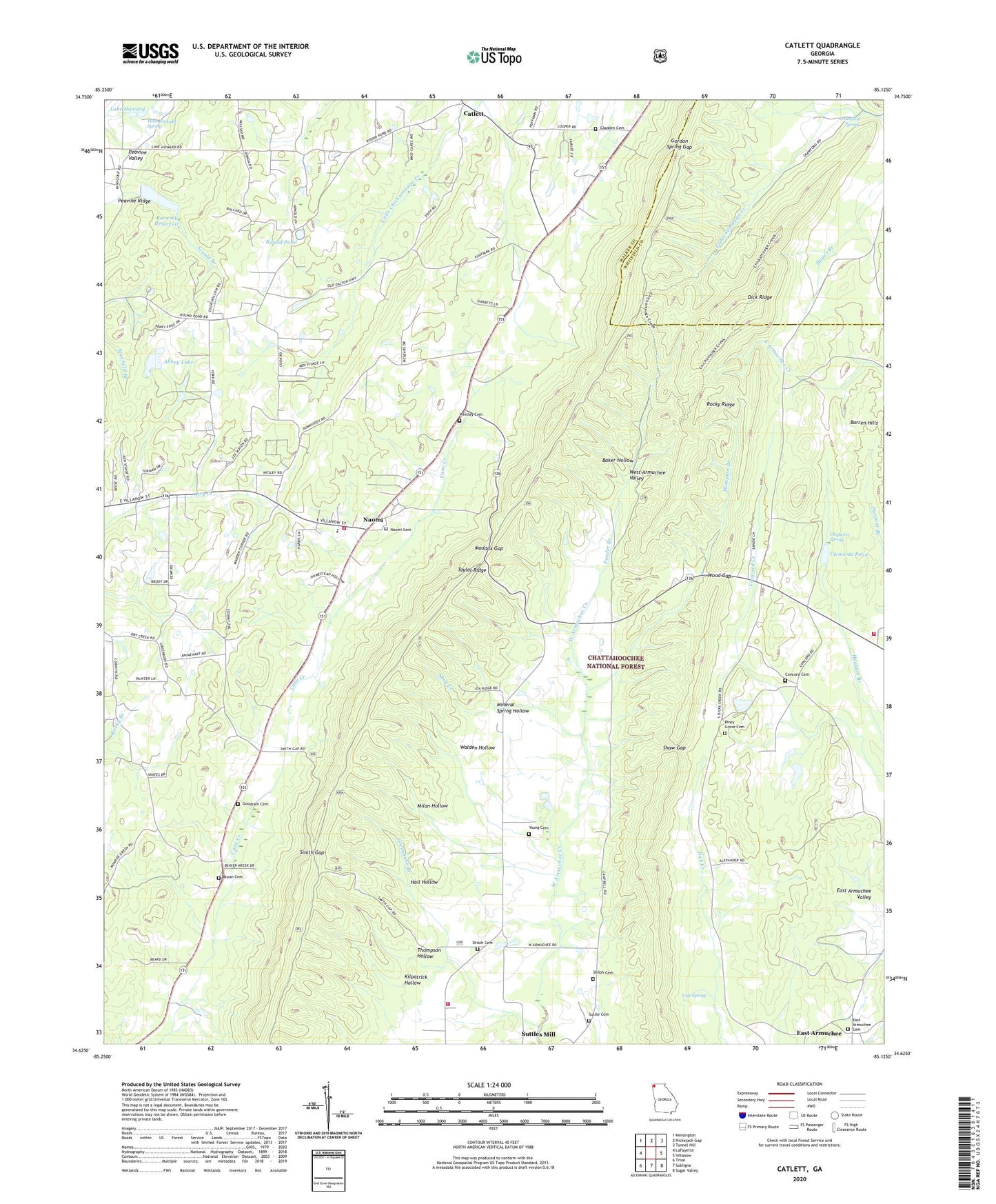Catlett Georgia US Topo Map Image