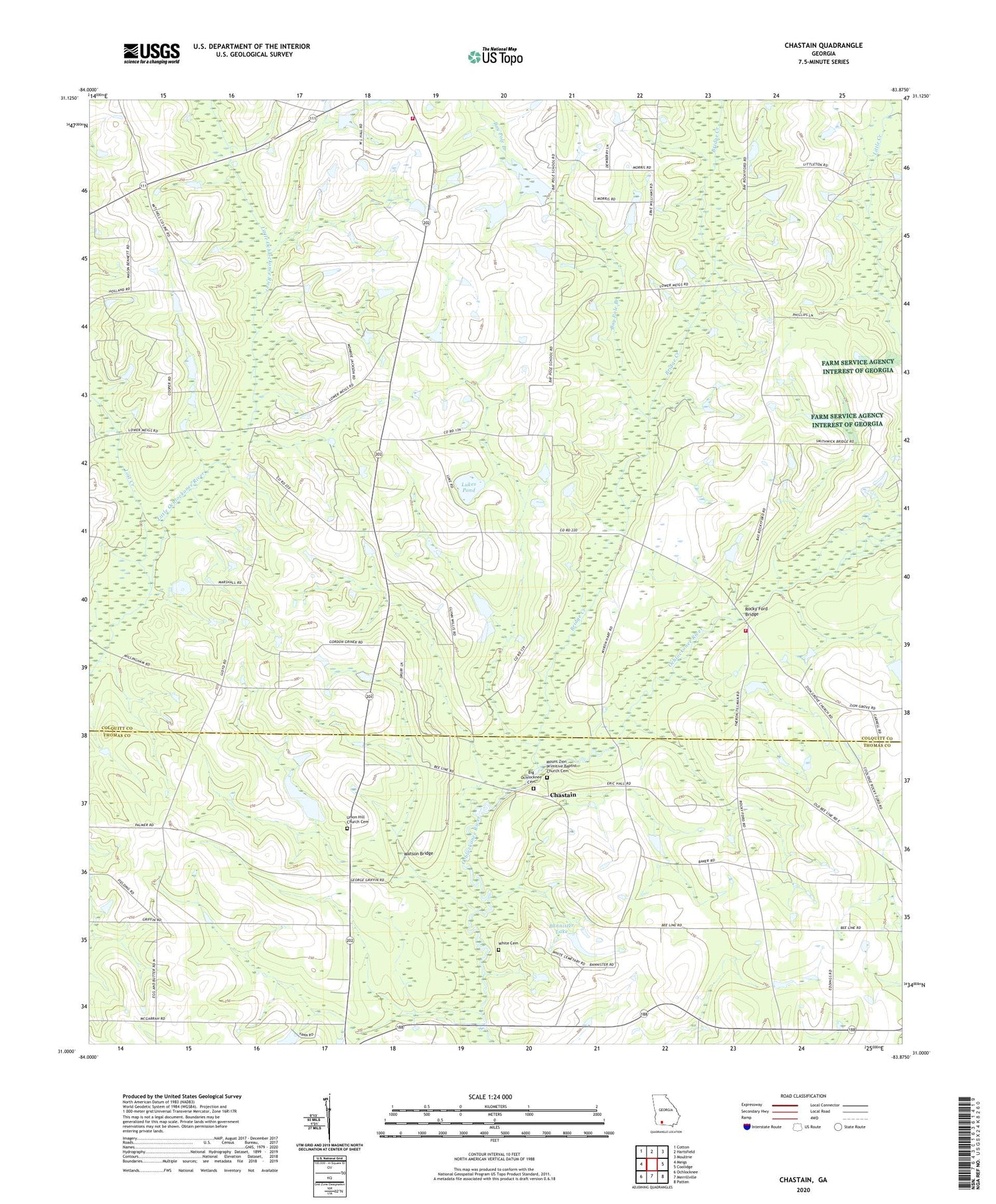 Chastain Georgia US Topo Map Image