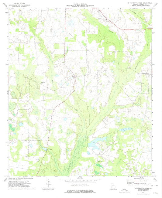Classic USGS Chickasawhatchee Georgia 7.5'x7.5' Topo Map Image
