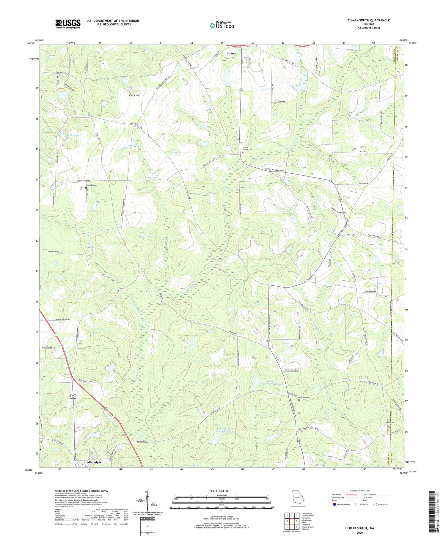 Climax South Georgia US Topo Map Image