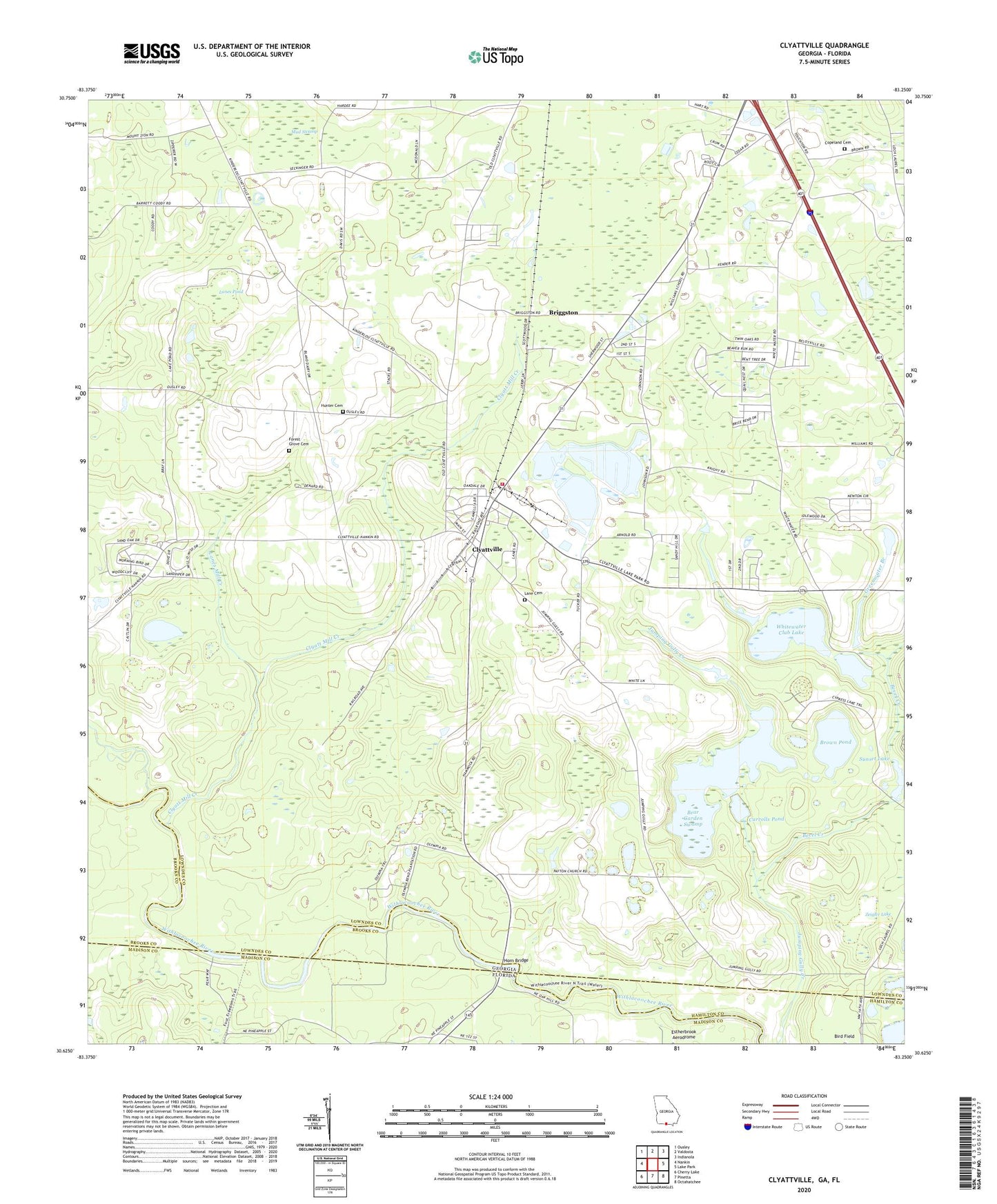 Clyattville Georgia US Topo Map Image