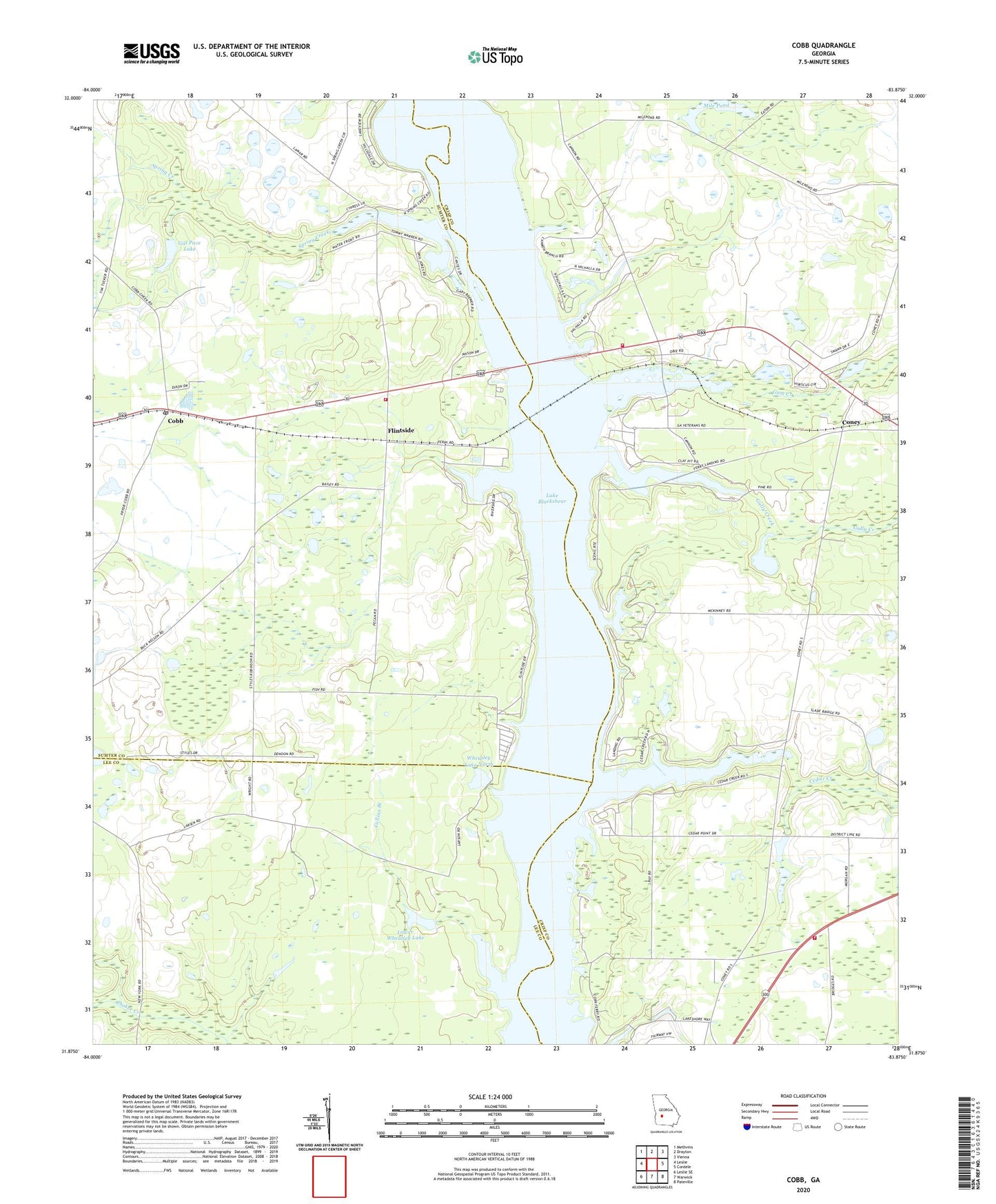 Cobb Georgia US Topo Map Image
