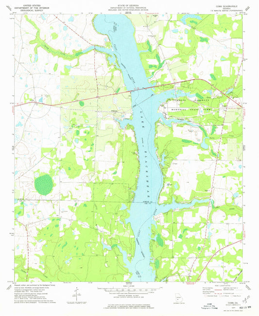 Classic USGS Cobb Georgia 7.5'x7.5' Topo Map Image