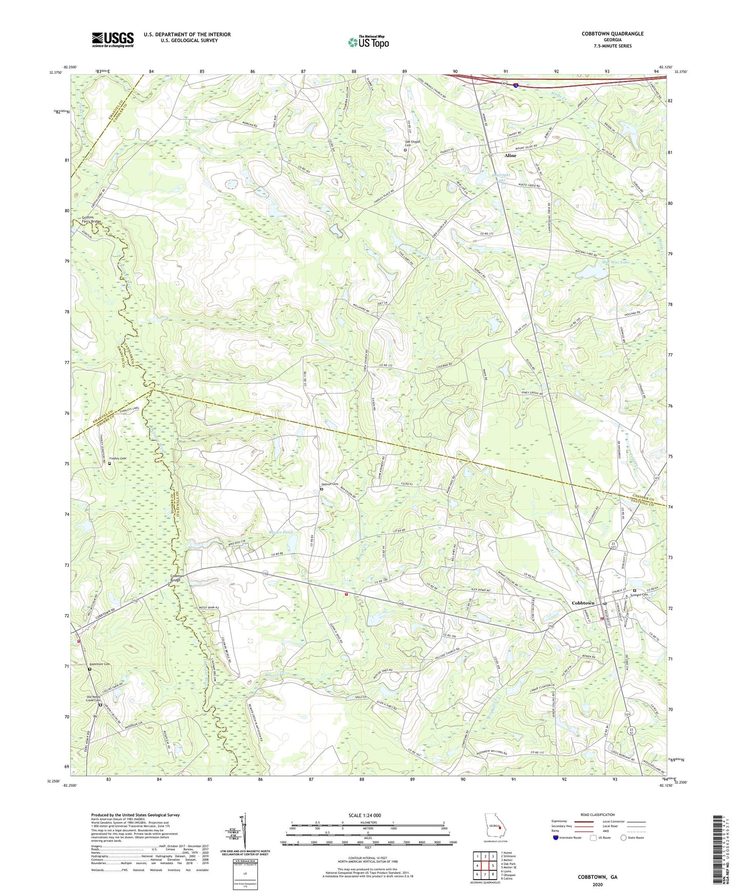 Cobbtown Georgia US Topo Map Image
