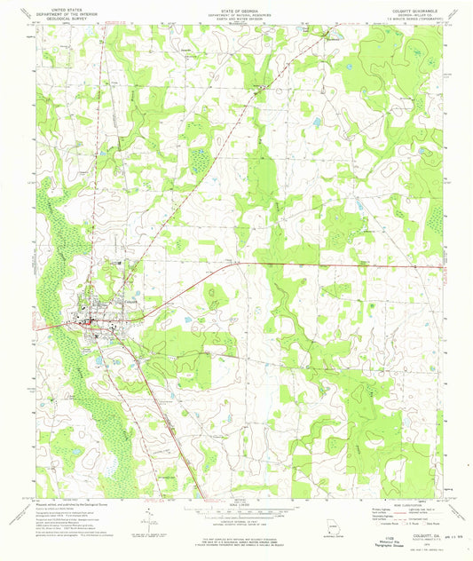 Classic USGS Colquitt Georgia 7.5'x7.5' Topo Map Image