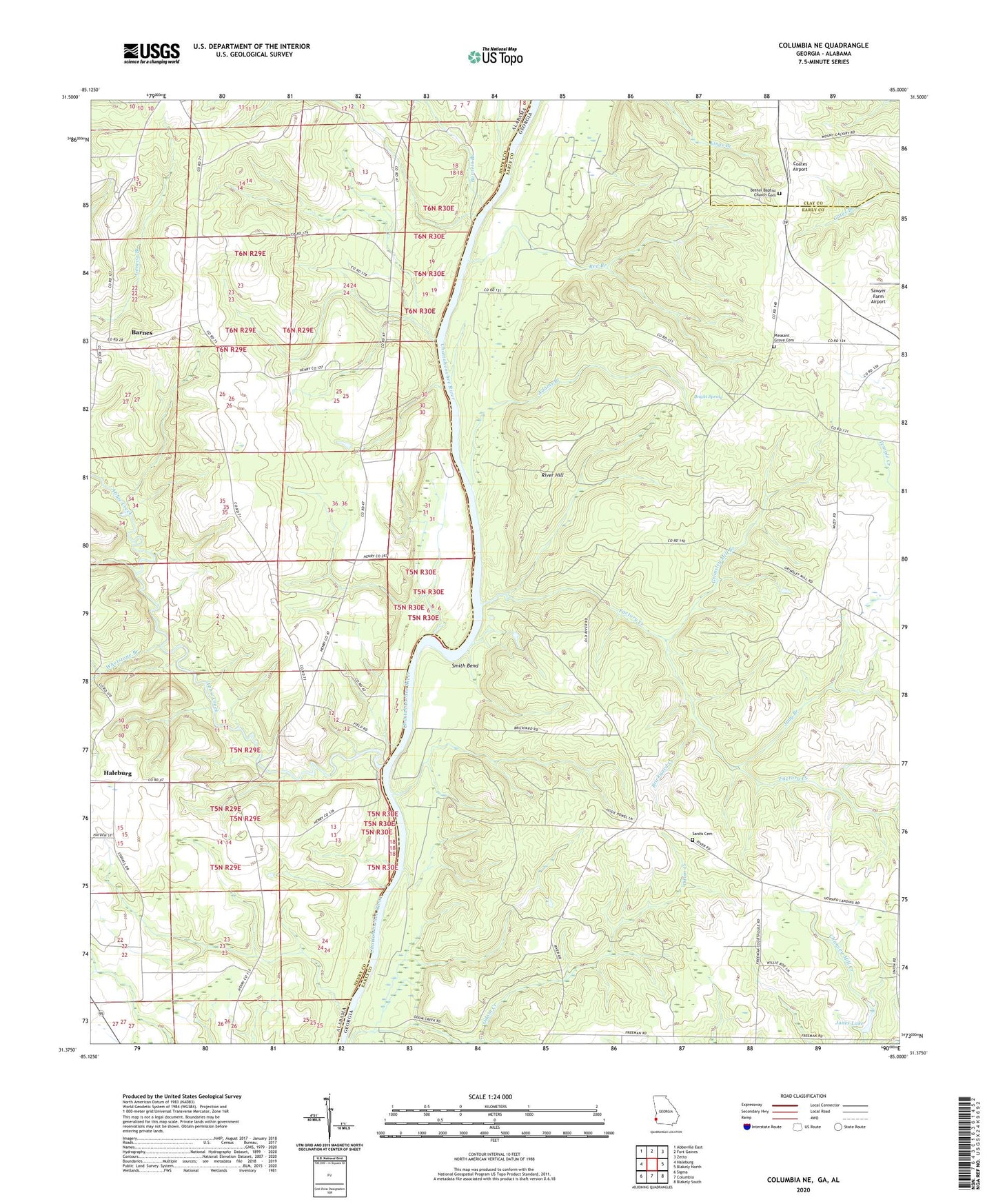 Columbia NE Georgia US Topo Map Image