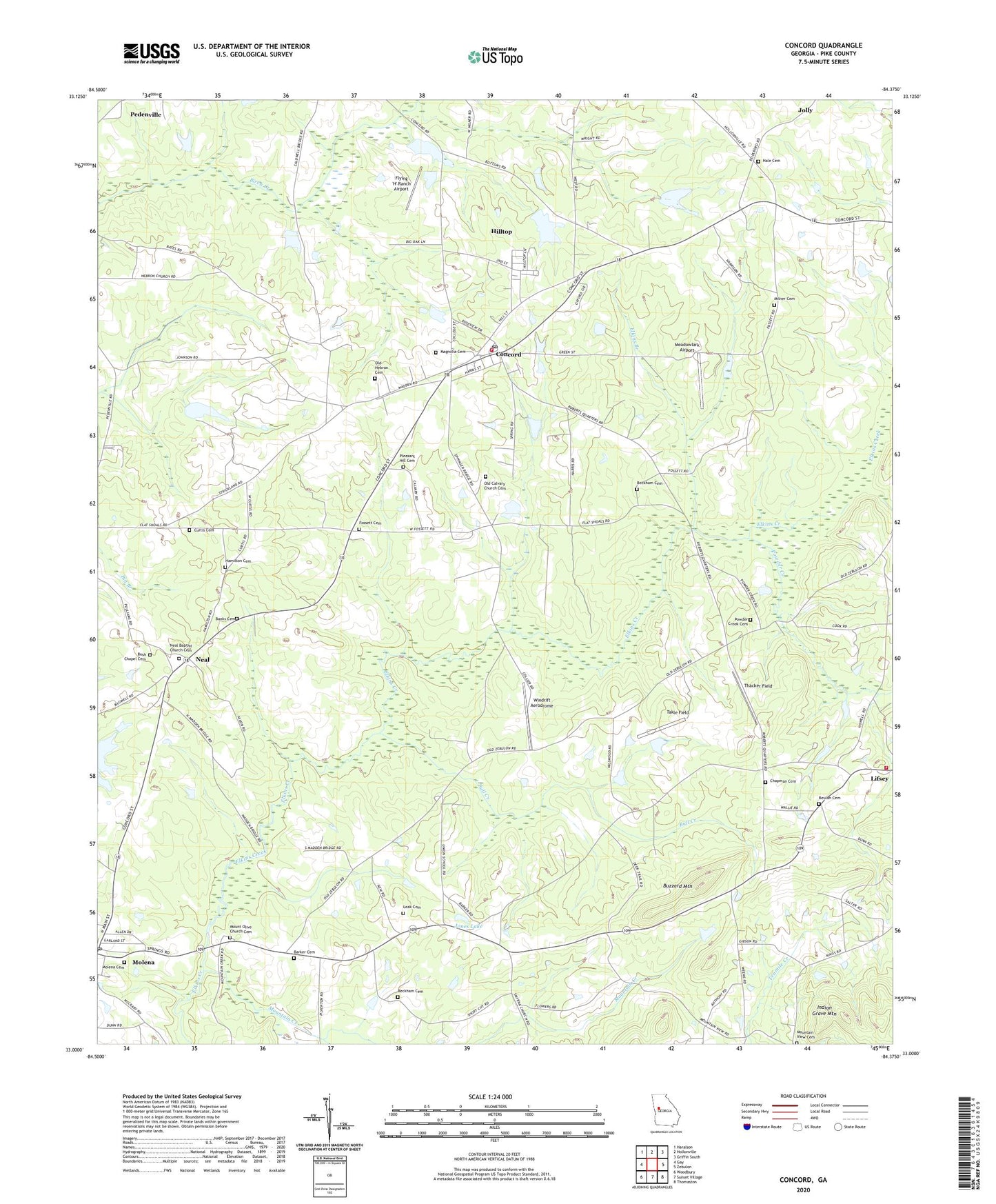 Concord Georgia US Topo Map Image