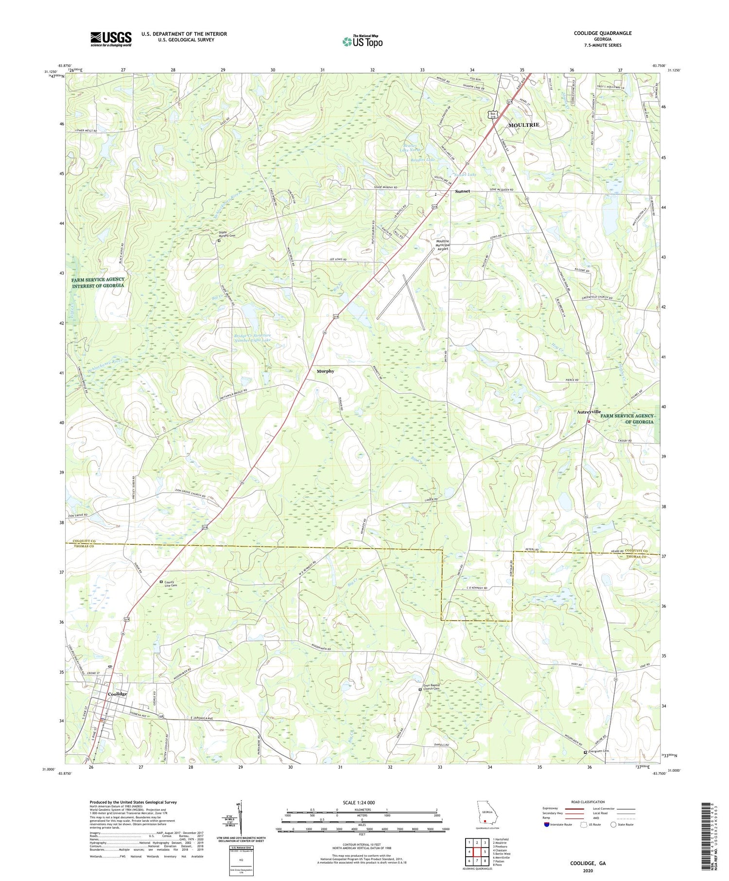 Coolidge Georgia US Topo Map Image
