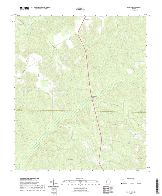 County Line Georgia US Topo Map Image