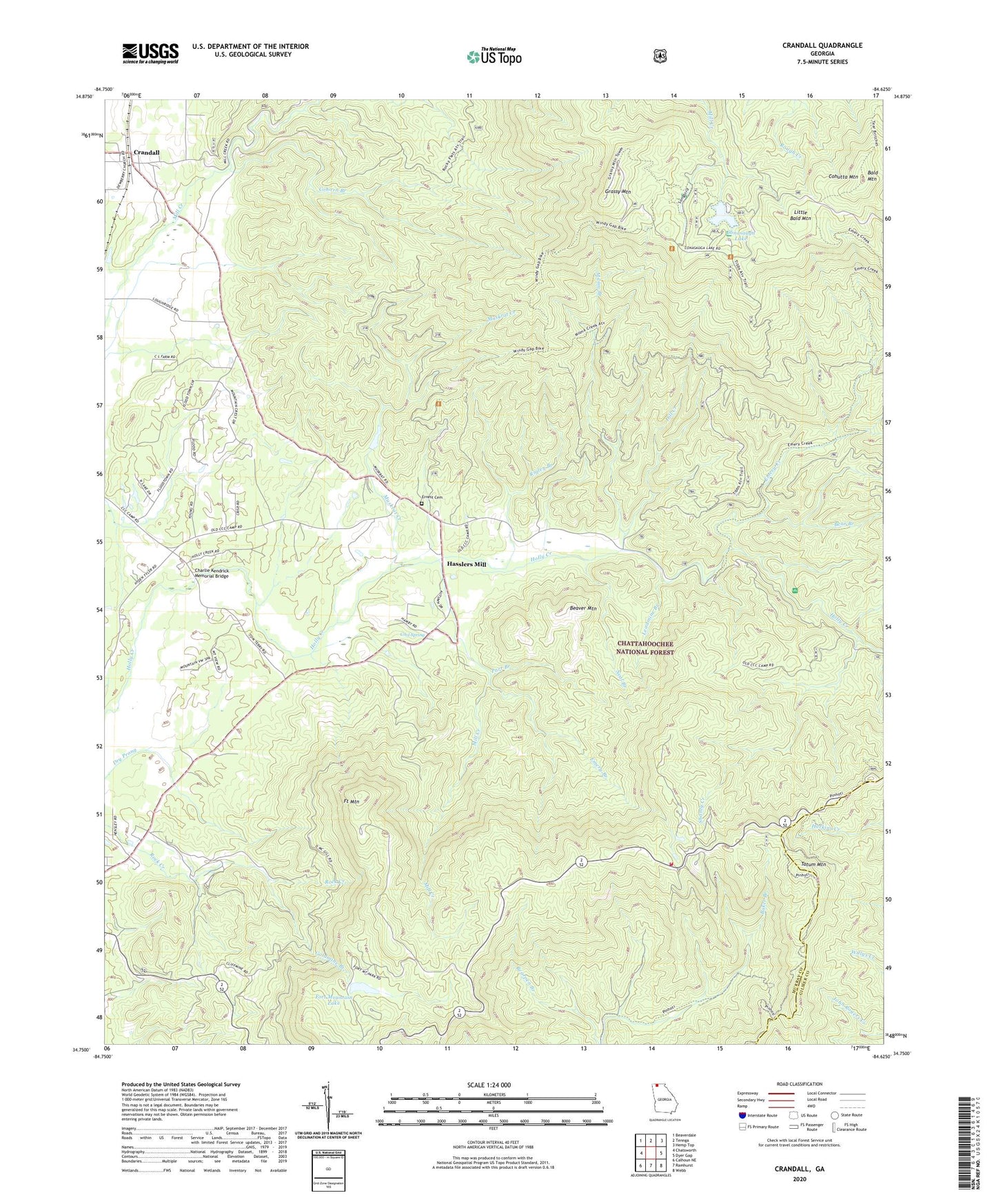 Crandall Georgia US Topo Map Image
