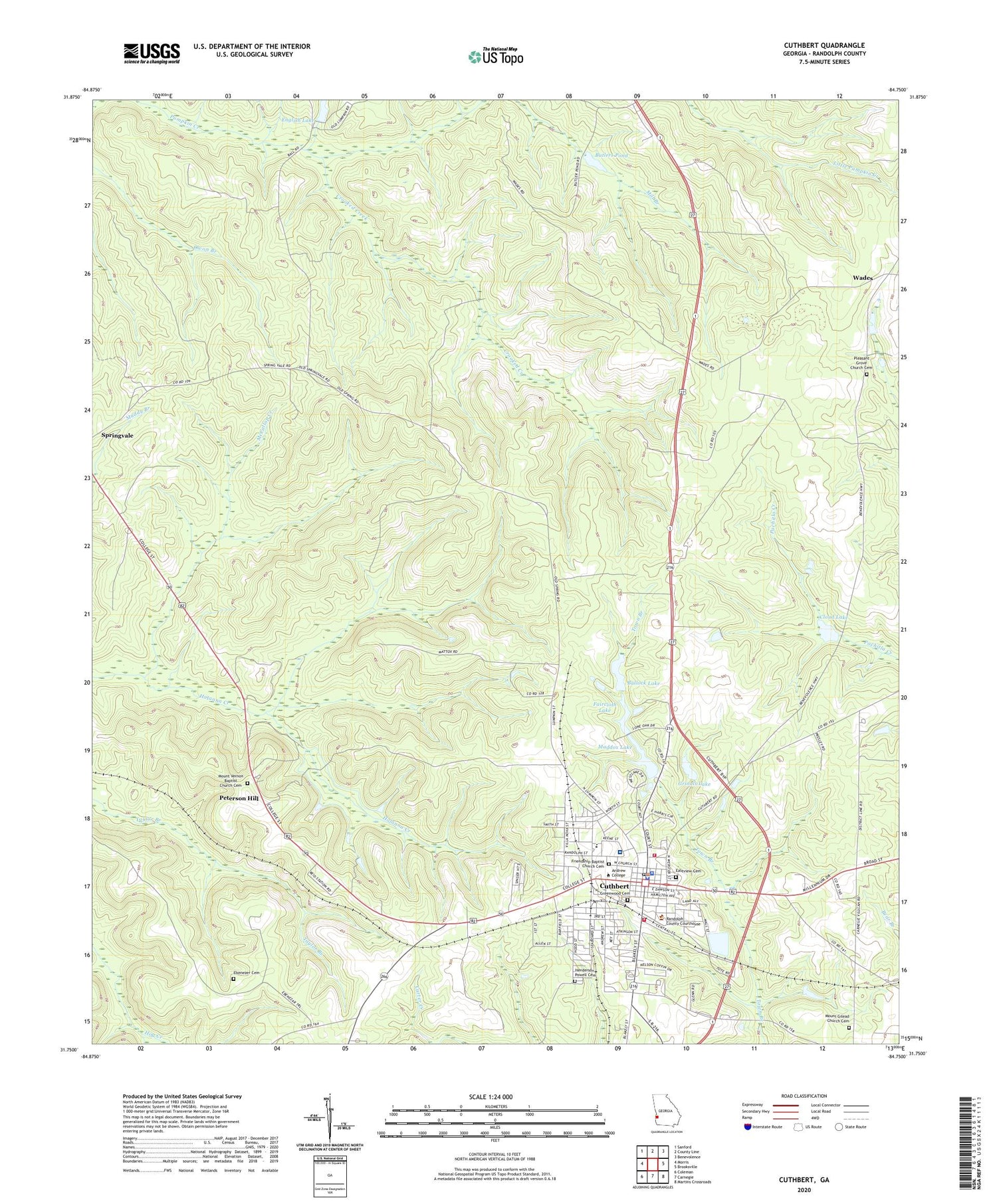 Cuthbert Georgia US Topo Map Image