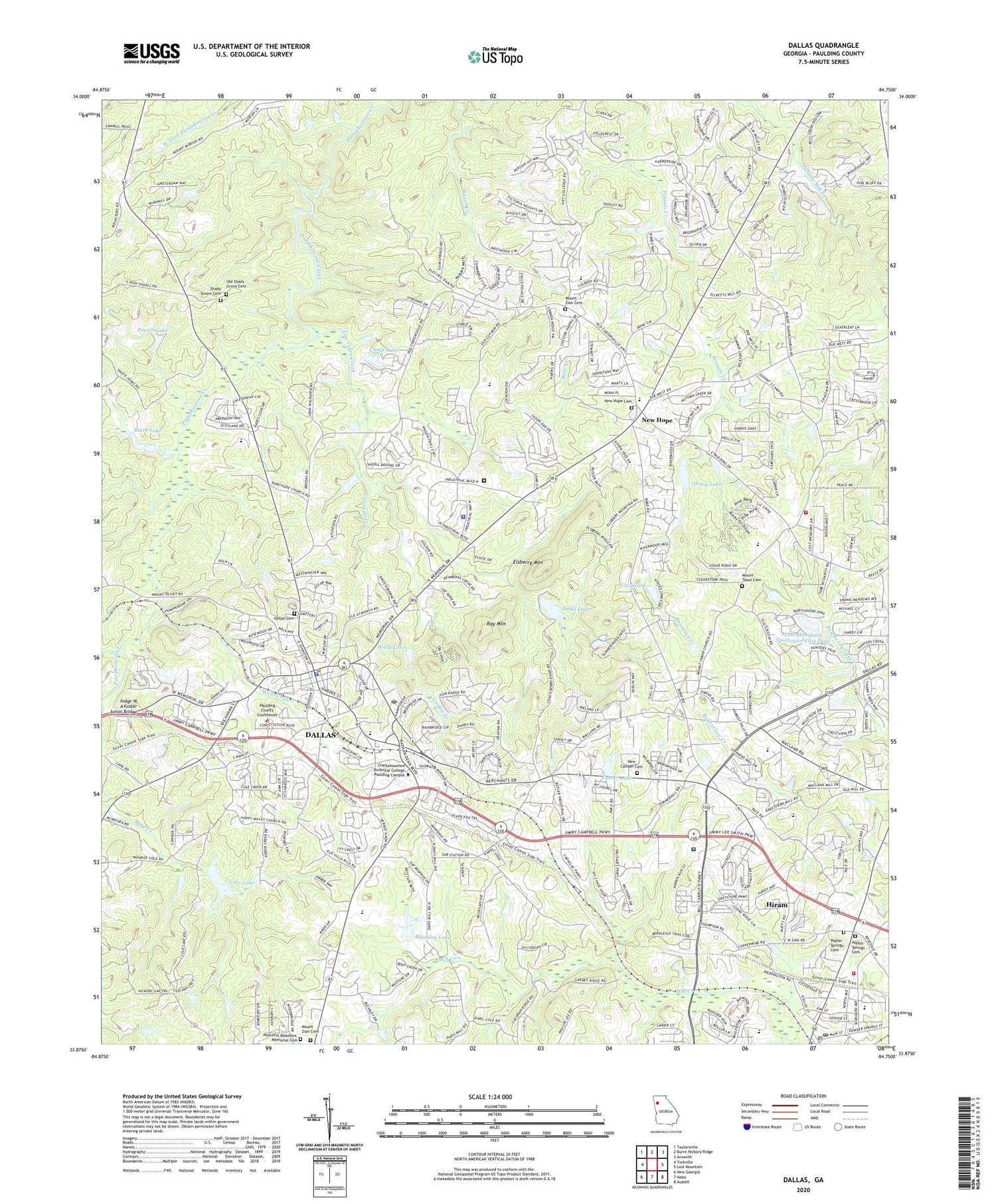 Dallas Georgia US Topo Map Image