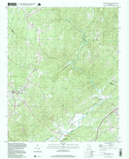 Classic USGS Dawsonville Georgia 7.5'x7.5' Topo Map Image