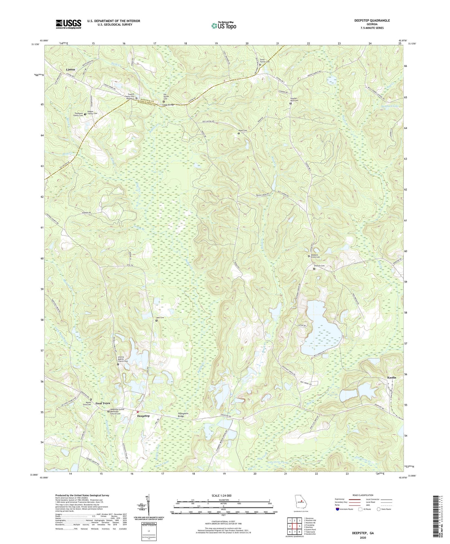 Deepstep Georgia US Topo Map Image