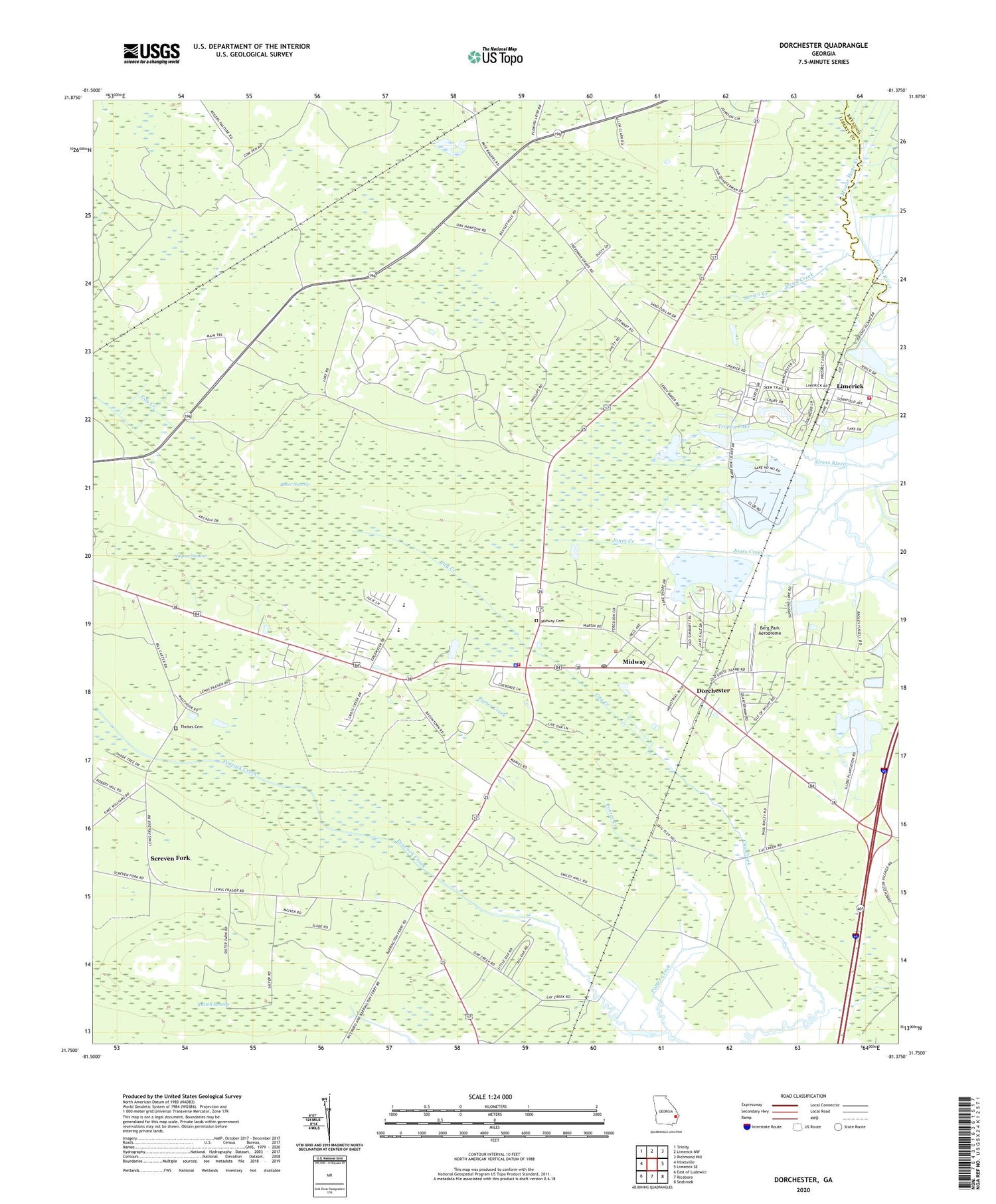 Dorchester Georgia US Topo Map Image