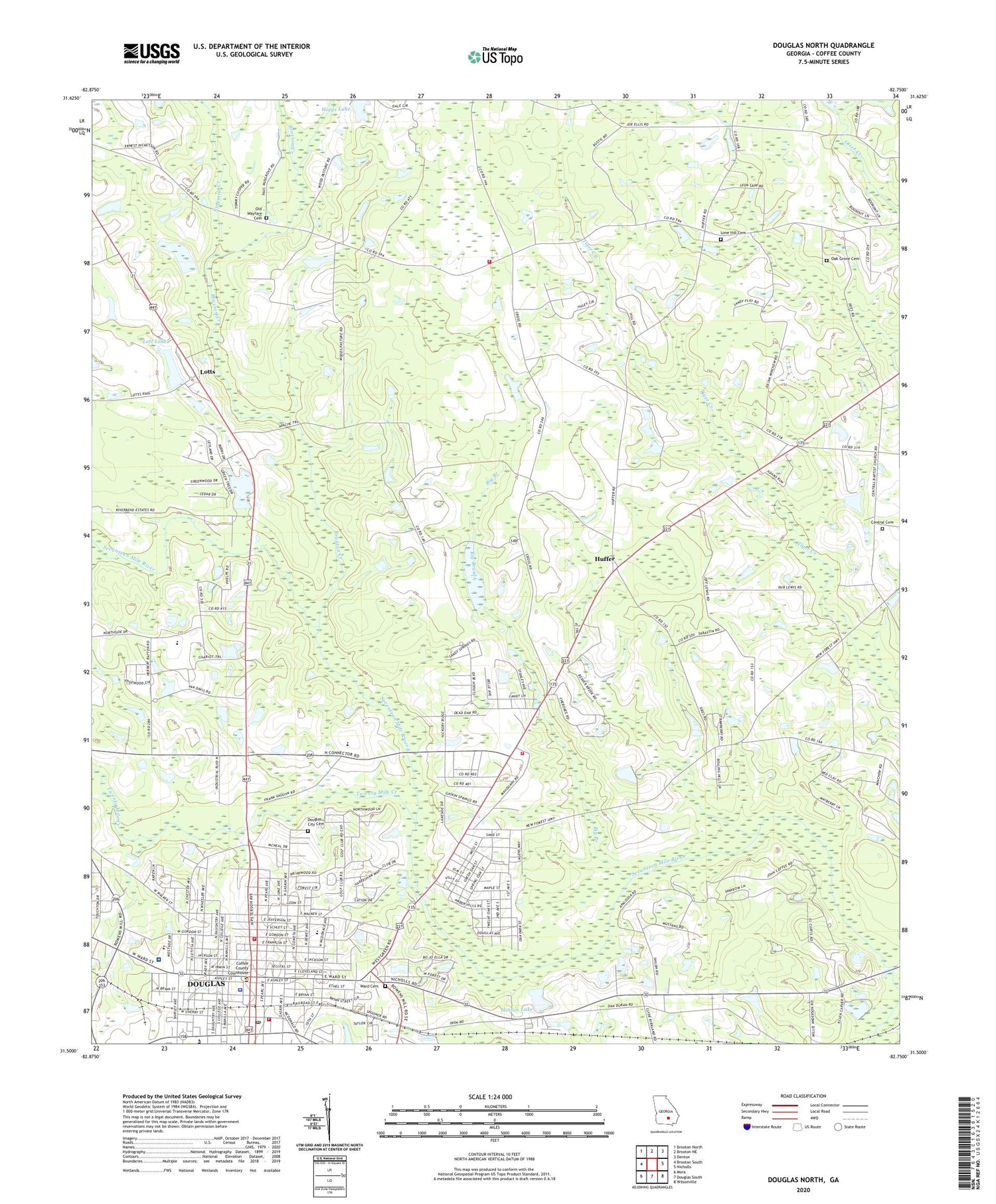 Douglas North Georgia US Topo Map Image