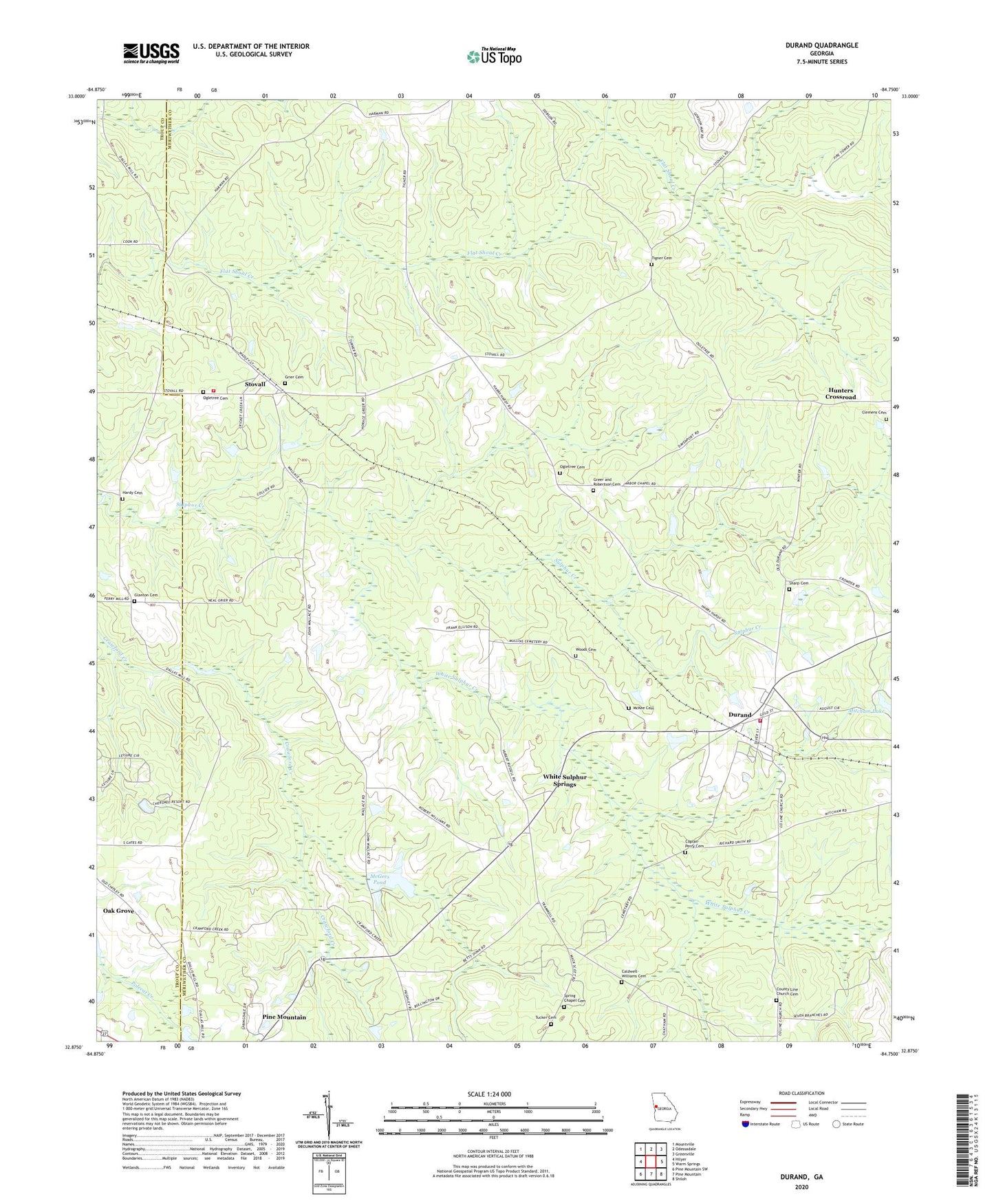 Durand Georgia US Topo Map Image