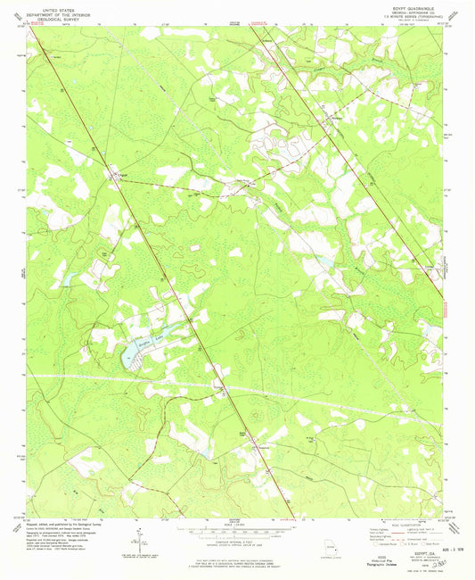 Classic USGS Egypt Georgia 7.5'x7.5' Topo Map Image