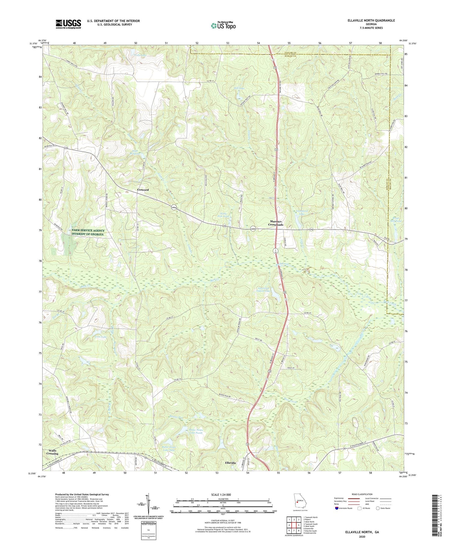Ellaville North Georgia US Topo Map Image