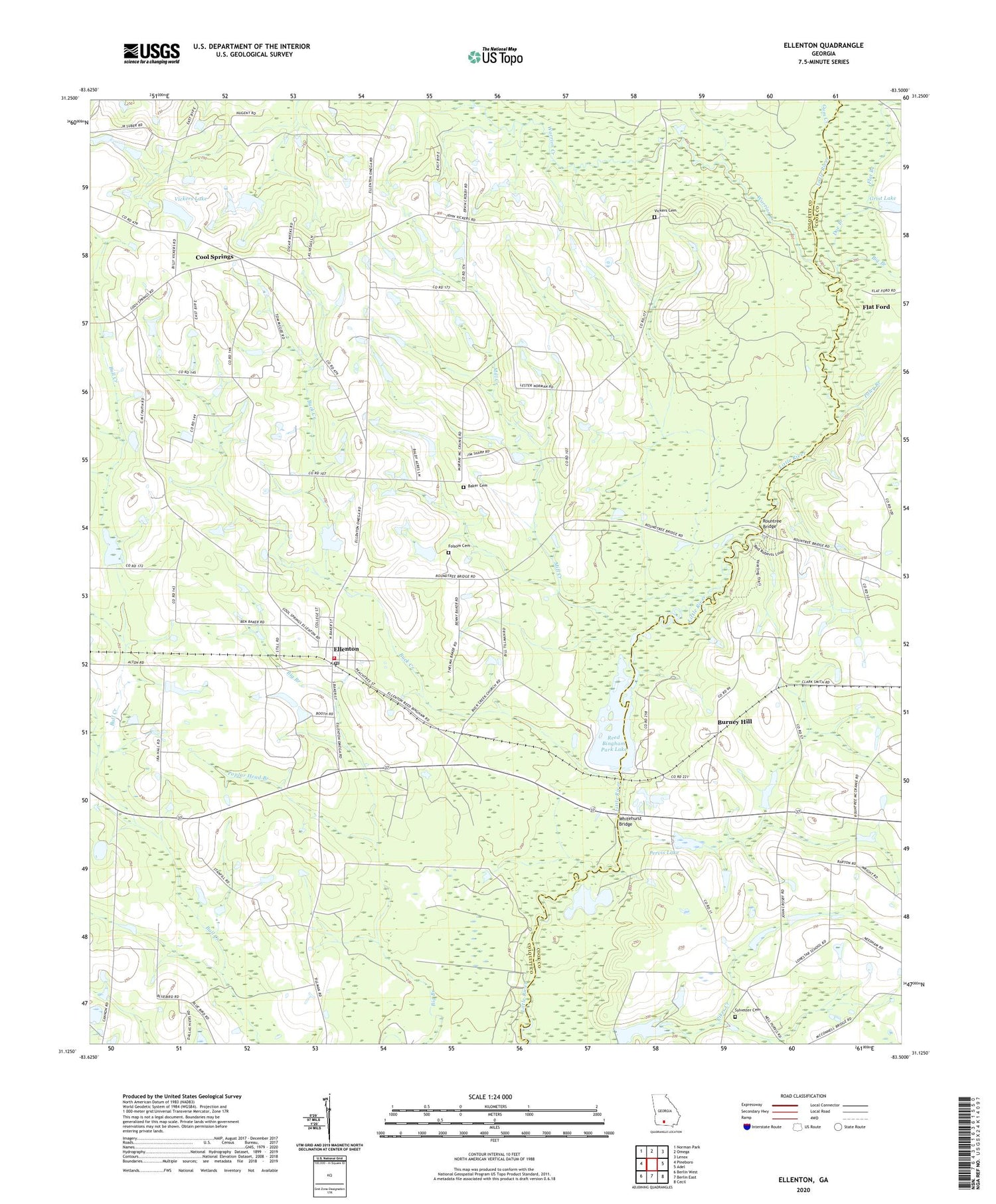 Ellenton Georgia US Topo Map Image