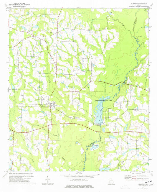 Classic USGS Ellenton Georgia 7.5'x7.5' Topo Map Image