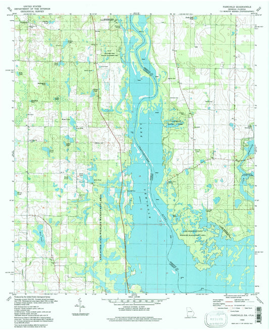 Classic USGS Fairchild Georgia 7.5'x7.5' Topo Map Image