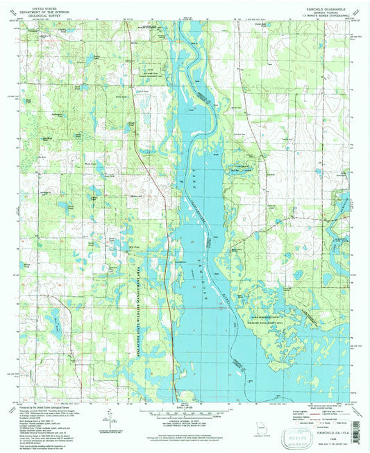 Classic USGS Fairchild Georgia 7.5'x7.5' Topo Map Image