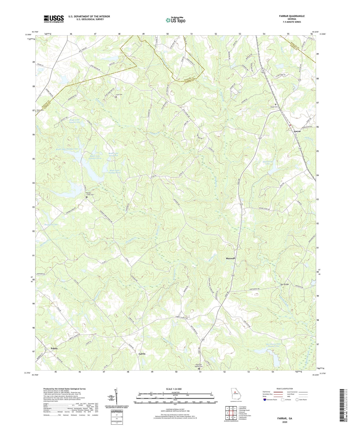 Farrar Georgia US Topo Map Image