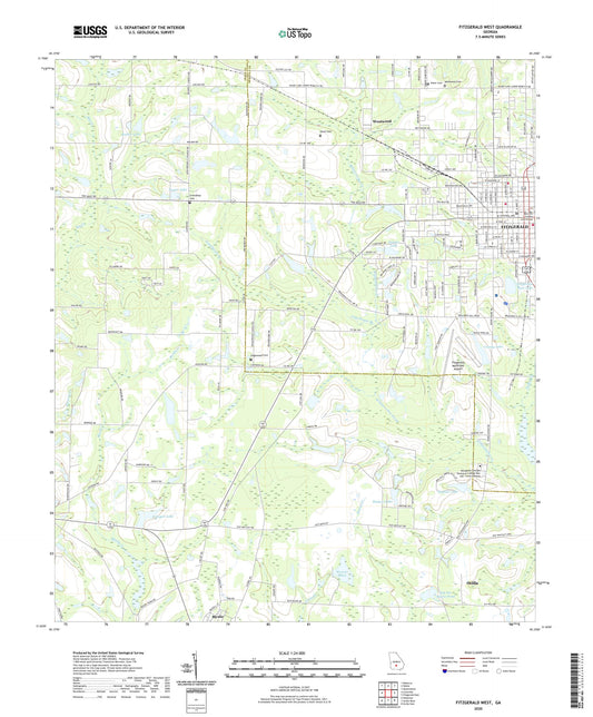 Fitzgerald West Georgia US Topo Map Image