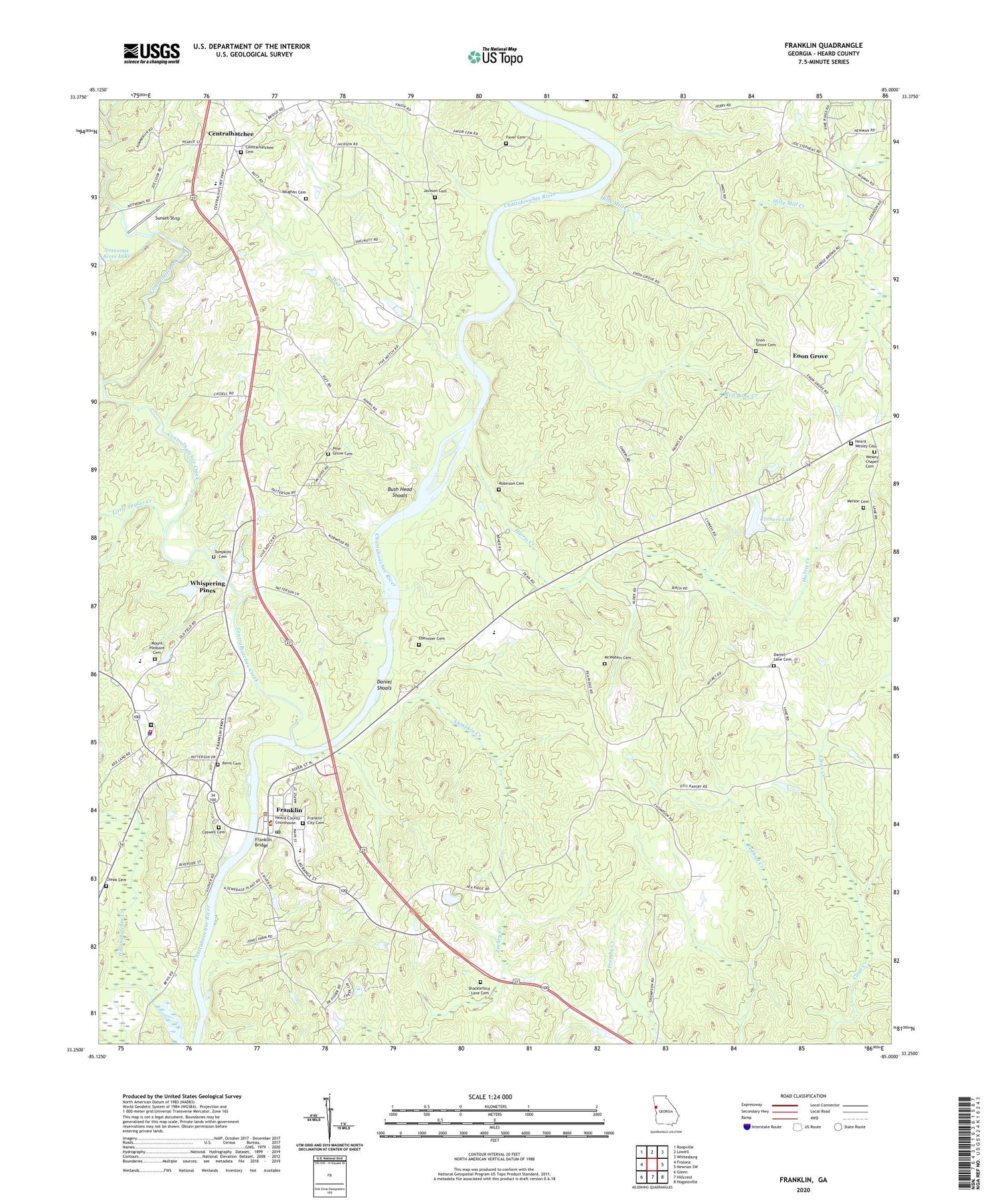 Franklin Georgia US Topo Map Image
